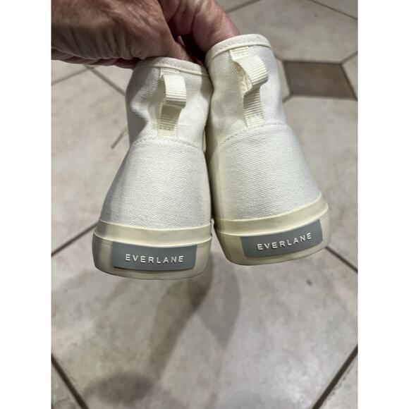 Everlane Off White The Forever Canvas High Top Lace Up Sneakers Sz W 10.5 M 8.5 - Picture 3 of 9